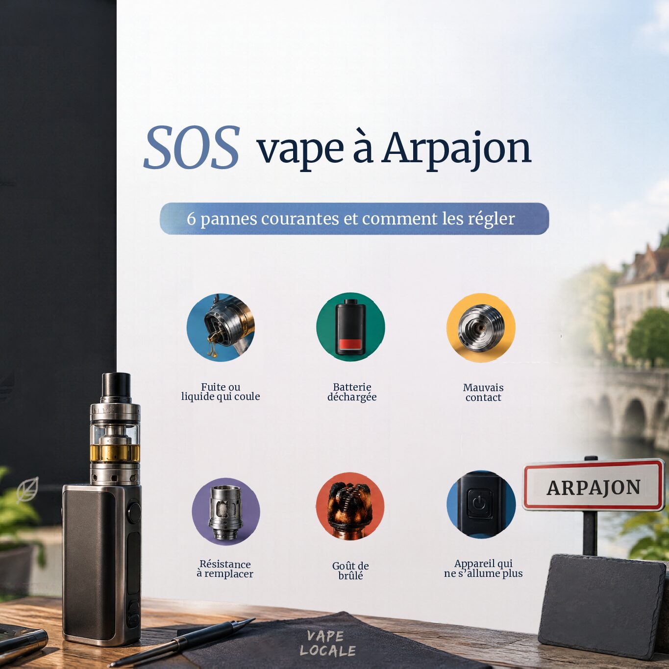 SOS vape à Arpajon : 6 pannes courantes et comment les régler